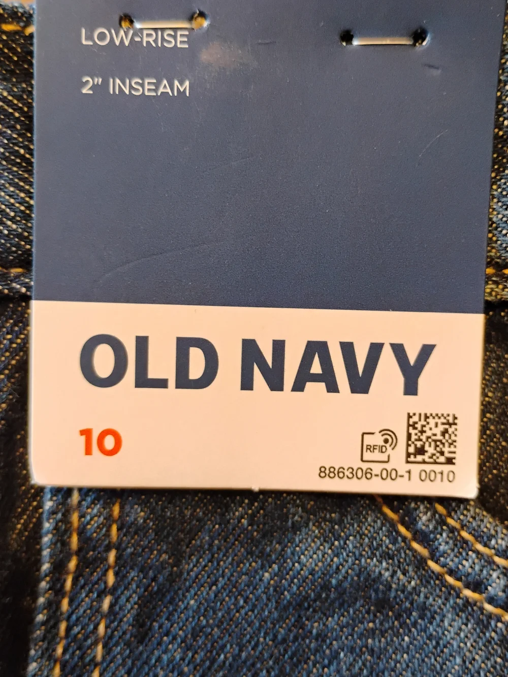 Old Navy Girls Size 10 Low Rise Utility Denim Jean Shorts Dark Wash NWT 2”